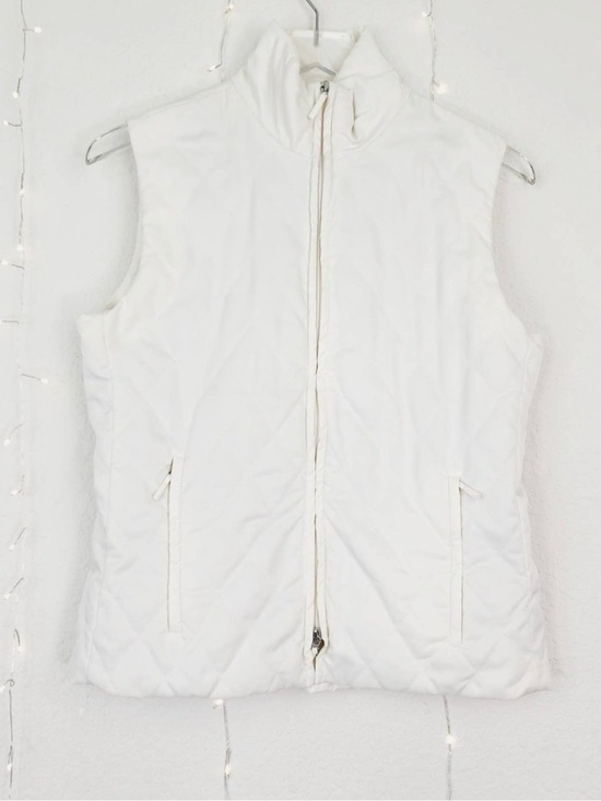 Burberry Jackets & Blazers - Burberry White Turtleneck Quilted Nova Check Plaid Puffer Vest Sz Small Pockets